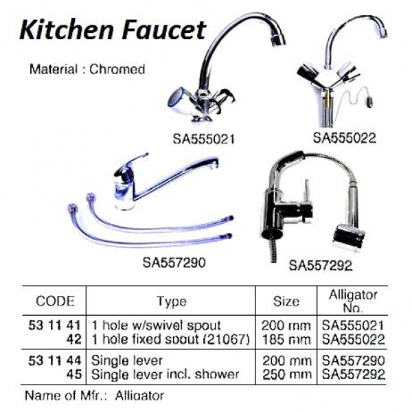 531145-FAUCET KITCHEN SINGLE LEVER, INCL SHOWER WATERLINE SA557292
