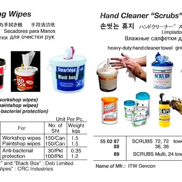 550289-CLEANER HAND SCRUBS MULTI, 24 TOWELS