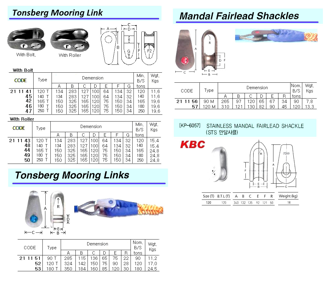 211152-LINK MOORING TONSBERG 120T, WITH DNV CERTIFICATE 