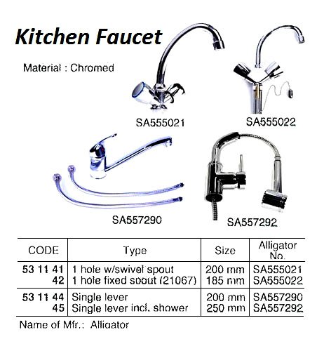 531145-FAUCET KITCHEN SINGLE LEVER, INCL SHOWER WATERLINE SA557292