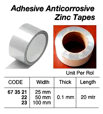 673523-ZINC TAPE ADHESIVE, ANTI-CORROSIVE 100X0.1MMX20MTR