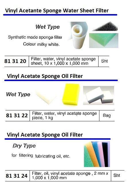 813120-WATER FILTER SPONGE, VINYL ACETATE 10X1000X1000MM